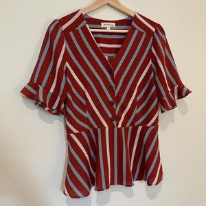 NWOT Monteau Peplum Blouse